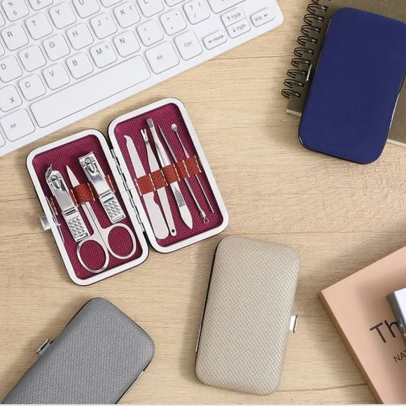 Stainless Steel Manicure/PedicureSet - Assorted Colors (Red, Blue, Gray, Tan) - Picture 2 of 3